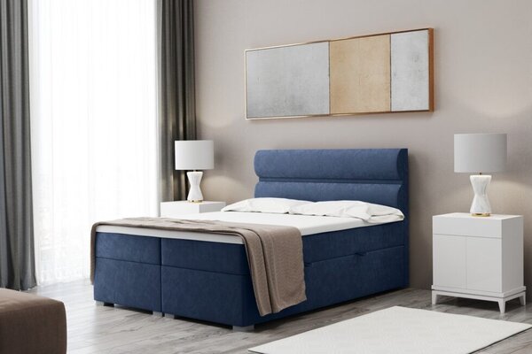 Boxspringová manželská posteľ PALMIRA 180x200 - modrá