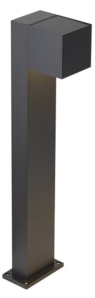Vonkajšia lampa čierna 65 cm vrátane LED IP64 so tlmeným svetlom a solárnym panelom - Charlene