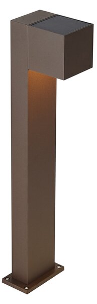 Vonkajšia lampa hrdzavo hnedá 65 cm vrátane LED IP64 so tlmeným svetlom a solárnym panelom - Charlene