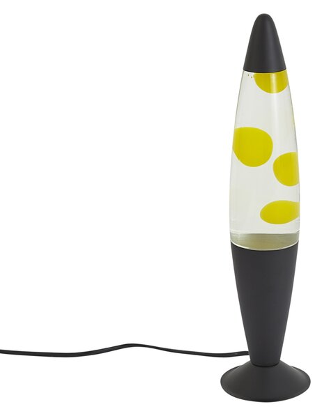 Lávová lampa priehľadná so žltým voskom vrátane LED - Molten Lava