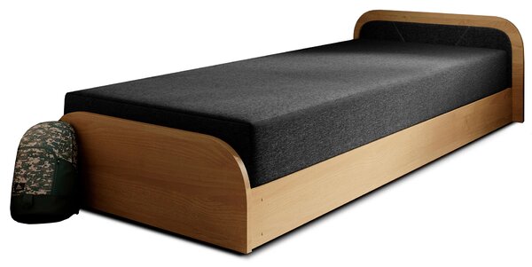Detská posteľ 80x190 SNUGORIA - tmavo šedá / pravé prevedenie