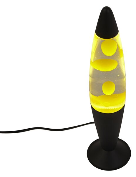 Lávová lampa priehľadná so žltým voskom vrátane LED - Molten Lava