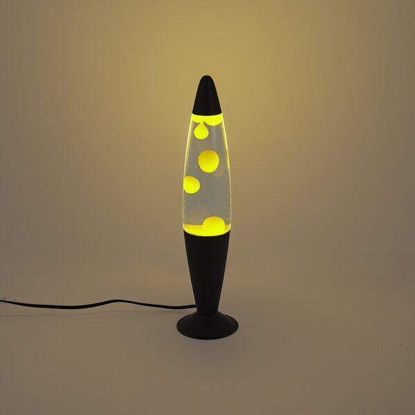 Lávová lampa priehľadná so žltým voskom vrátane LED - Molten Lava