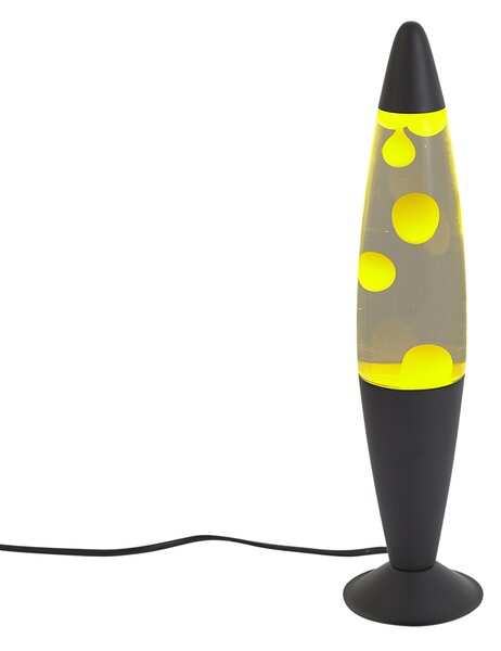 Lávová lampa priehľadná so žltým voskom vrátane LED - Molten Lava