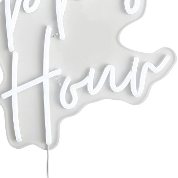 Neónová nástenná lampa biela vrátane LED - Happy Hour