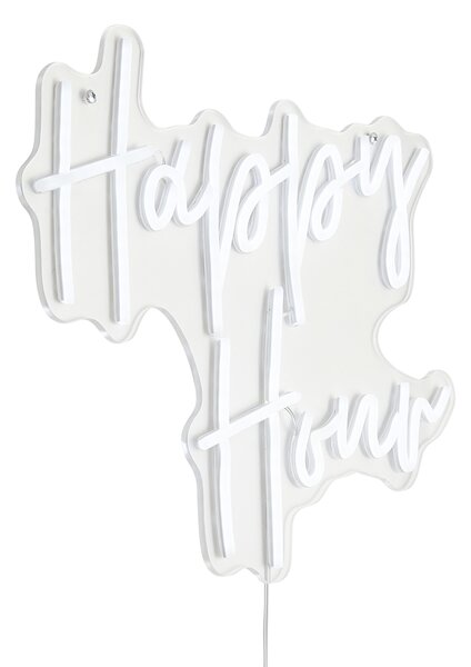 Neónová nástenná lampa biela vrátane LED - Happy Hour