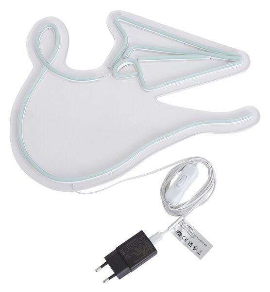 Neónové nástenné svietidlo modré vrátane LED - Paperplane
