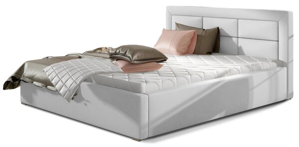 Čalúnená posteľ 140x200 SLEEPORA 1 - biela eko koža