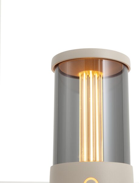 Vonkajšia stolná lampa béžová nabíjateľná vrátane nabíjacej stanice IP65 - Grill