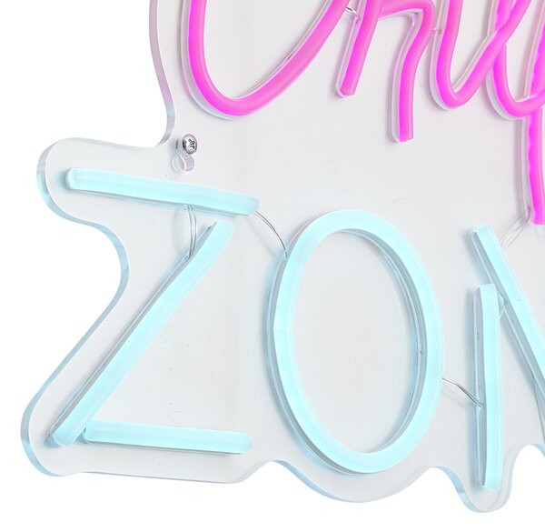 Neónové nástenné svietidlo ružové s modrým vrátane LED - Chill Zone
