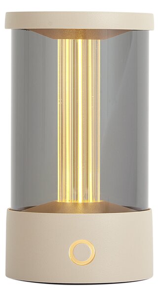 Vonkajšia stolná lampa béžová nabíjateľná vrátane nabíjacej stanice IP65 - Grill