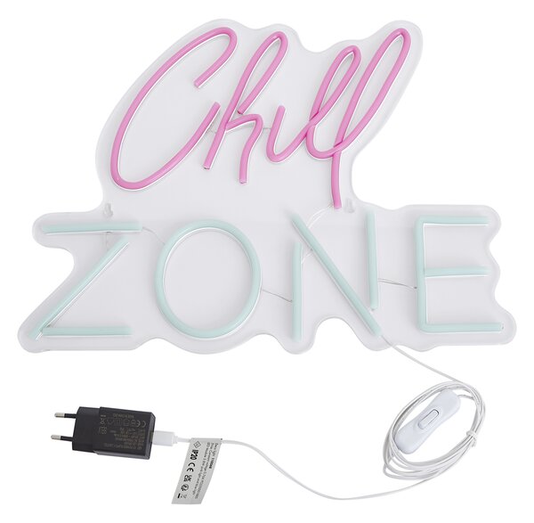 Neónové nástenné svietidlo ružové s modrým vrátane LED - Chill Zone