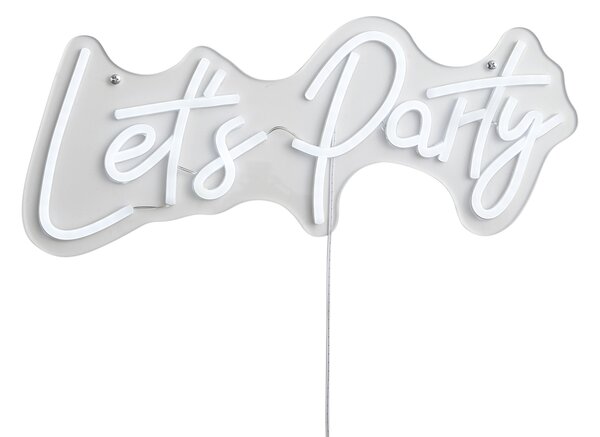 Neónová nástenná lampa biela vrátane LED - Let's Party