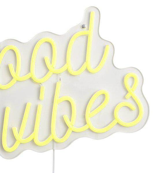 Neónové nástenné svietidlo žlté vrátane LED - Good Vibes