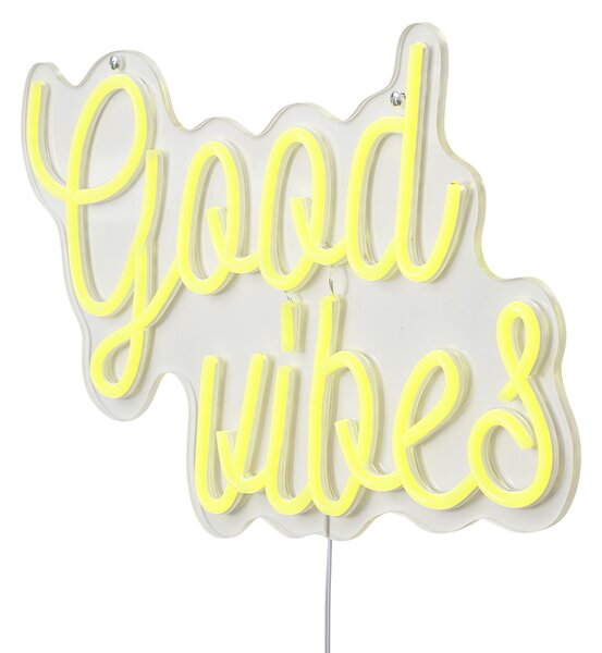 Neónové nástenné svietidlo žlté vrátane LED - Good Vibes