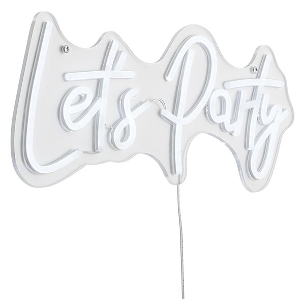 Neónová nástenná lampa biela vrátane LED - Let's Party