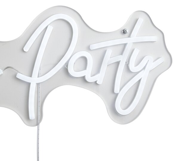 Neónová nástenná lampa biela vrátane LED - Let's Party