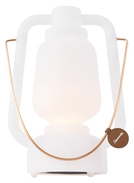 Nabíjateľná stolná lampa 30 cm IP44 biela - Storm Small