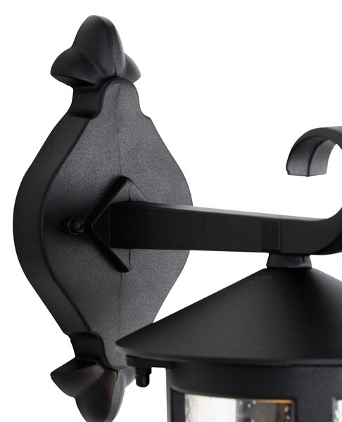 Klasická vonkajšia nástenná lampa čierna IP44 - Herb