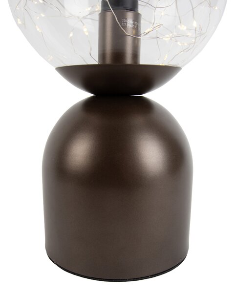 Stolná lampa Hotel Chic tmavý bronz s čírym sklom vrátane svetelnej šnúry E27 - Pallon Trend