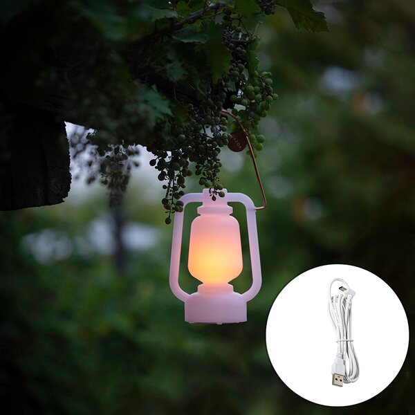 Stolná lampa nabíjateľná 22 cm IP44 biela - Storm Mini