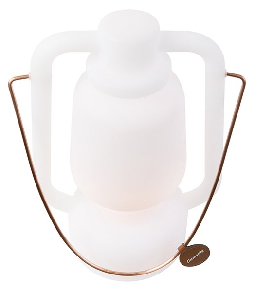 Nabíjateľná stolná lampa 30 cm IP44 biela - Storm Small
