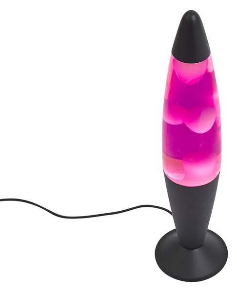 Lávová lampa ružová s bielym voskom vrátane LED - Molten Lava