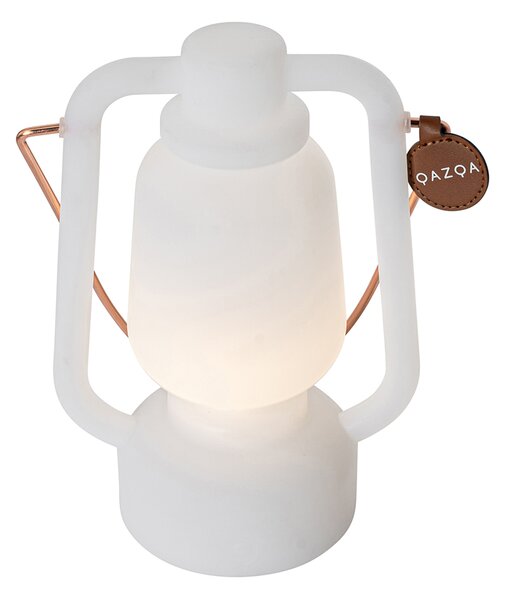 Stolná lampa nabíjateľná 22 cm IP44 biela - Storm Mini