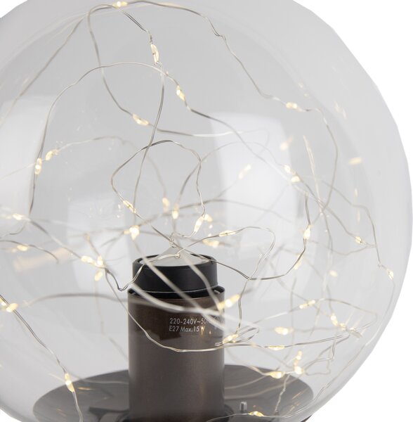 Stolná lampa Hotel Chic tmavý bronz s čírym sklom vrátane svetelnej šnúry E27 - Pallon Trend