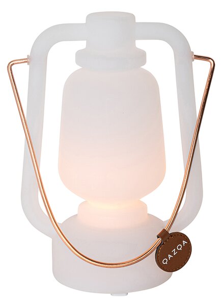 Stolná lampa nabíjateľná 22 cm IP44 biela - Storm Mini