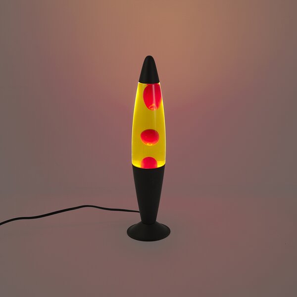 Lávová lampa žltá s červeným voskom vrátane LED - Molten Lava