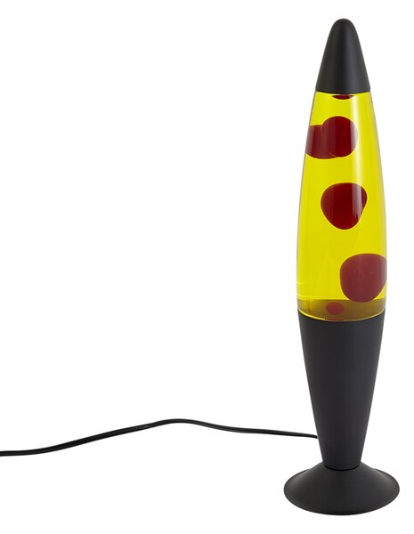 Lávová lampa žltá s červeným voskom vrátane LED - Molten Lava