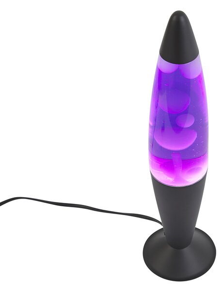 Lávová lampa fialová s bielym voskom vrátane LED - Molten Lava