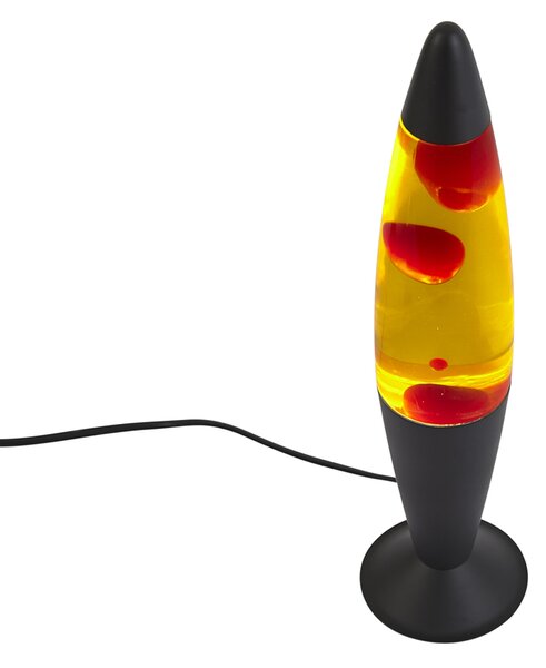 Lávová lampa žltá s červeným voskom vrátane LED - Molten Lava