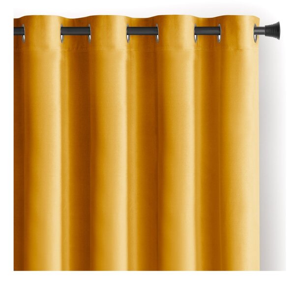 Žltý zamatový dimout záves 140x245 cm Eyelets – Restilo