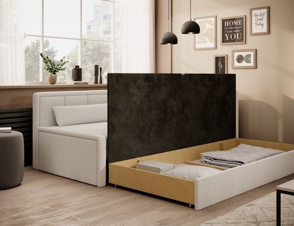 Rozkladacia váľanda s úložným priestorom 75x200 SLORA - biela, pravé prevedenie