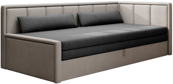 Rozkladacia váľanda s úložným priestorom 75x200 SLORA - tmavo šedá / svetlo šedá, pravé prevedenie