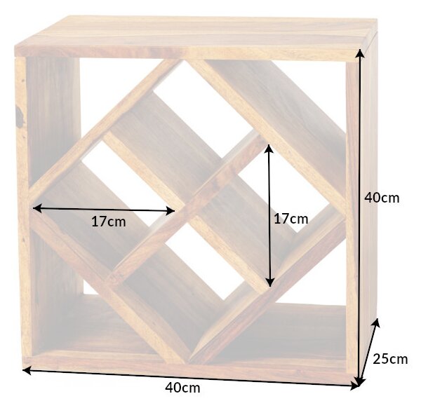 Regál na víno Louis 40 cm Sheesham