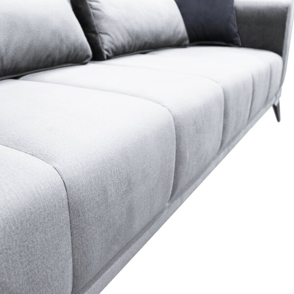 KONDELA Rozkladacia pohovka, svetlosivá/sivá, GRACE BIG SOFA