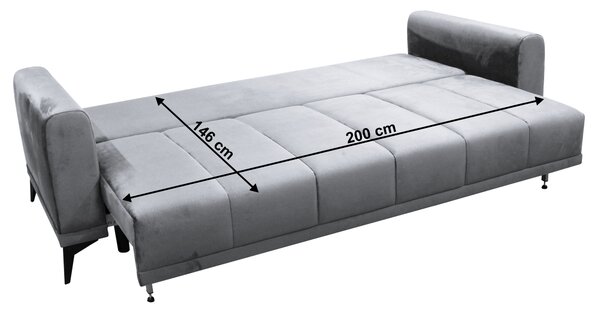 KONDELA Rozkladacia pohovka, svetlosivá/sivá, GRACE BIG SOFA