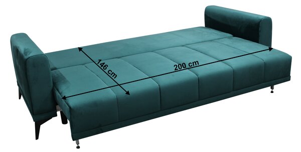 KONDELA Rozkladacia pohovka, smaragdová/horčicová, GRACE BIG SOFA