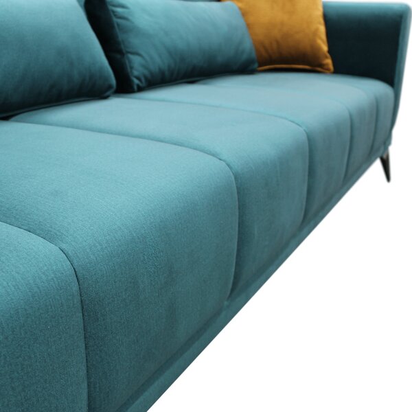 KONDELA Rozkladacia pohovka, smaragdová/horčicová, GRACE BIG SOFA