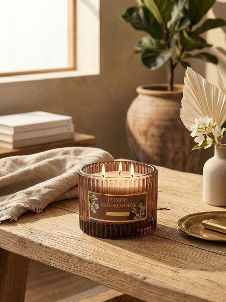 Sinsay - Vonná sviečka Jasmine Sandalwood - hnedá