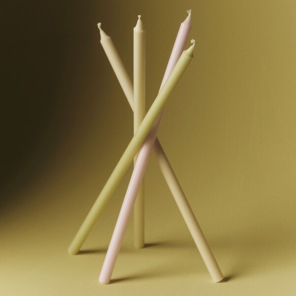 Svíčky Slim Pastels Ø 1,2 cm – set 4 ks