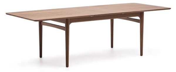 Rozkladací jedálenský stôl s prídavnou doskou v dekore orecha 100x200 cm Elan – Kave Home