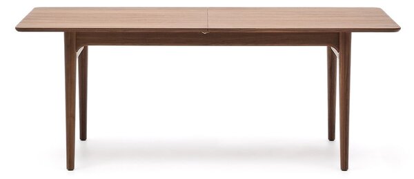 Rozkladací jedálenský stôl s prídavnou doskou v dekore orecha 100x200 cm Elan – Kave Home