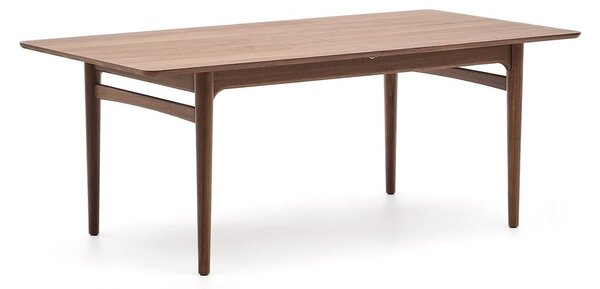 Rozkladací jedálenský stôl s prídavnou doskou v dekore orecha 100x200 cm Elan – Kave Home