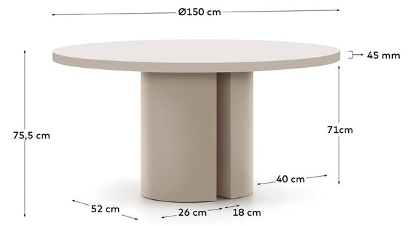Jedálenský stôl ø 150 cm Nealy – Kave Home