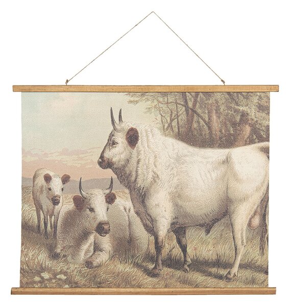 Nástenný dekoratívne plagát s kravami - 100 * 2 * 75 cm - Clayre & Eef