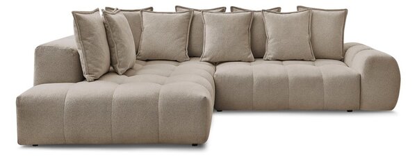 Taupe ženilková rozkladacia/s úložným priestorom rohová pohovka (ľavý roh/do L) Everest – Bobochic Paris